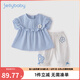 JELLYBABY女童套裝短袖寶寶夏季童裝2025兒童洋氣時(shí)髦夏裝 藍(lán)色 90