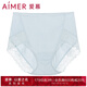 愛慕（Aimer）高腰素色蕾絲邊三角性感舒適夏季女裝內(nèi)褲短褲內(nèi)褲女生AM221662 灰色 1條 L