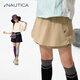 NAUTICA諾帝卡童裝女童高彈短褲夏季五分褲雙層打底運動(dòng)短裙透氣防潑水 卡其 170
