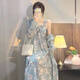 FEISIMI夏裝2025年新款連衣裙衣服女裝氣質(zhì)女神范夏季女神范套裝夏天裙子 吊帶裙+開衫 L