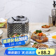 樂扣樂扣（LOCK&LOCK）耐熱玻璃保鮮盒微波爐飯盒上班學(xué)生便當(dāng)盒分隔餐盒配便當(dāng)包兩件套