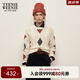 Teenie Weenie小熊女裝簡(jiǎn)約風(fēng)冬裝學(xué)院風(fēng)復(fù)古絞花毛衣撞色毛針織衫