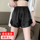妙奕嘉安全褲防走光配裙子白色黑色打底褲女薄款夏季外穿冰絲短褲保險褲 冰絲荷葉邊安全褲【黑色】 均碼 【建議90-130斤】