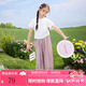 茵曼（INMAN）【7A抗菌】茵曼女童防蚊褲輕薄透氣2025夏季兒童中大童寬松休閑褲 紫色 140
