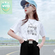 WVD國際品牌女童夏季冰絲闊腿褲中大童寬松防蚊褲夏裝洋派童裝 白短袖 120 cm