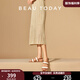 BEAUTODAY羅納河谷涼鞋女鞋2025夏季配裙子新款平底沙灘鞋子外穿法式?jīng)鐾闲?復(fù)古棕 36