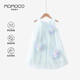 瑪米瑪卡 MOMOCO女童夏裝連衣裙夏季新款韓版休閑連衣裙 藍(lán)色  110 