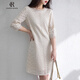 clotho Rennie品牌女裝蕾絲連衣裙女2025夏季新款韓版氣質百搭遮肉寬松顯瘦裙子 米杏色 M