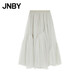 JNBY/江南布衣25夏半身裙女網(wǎng)紗A型寬松層次立體捏皺設計5P6D1575H