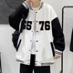 閎風(fēng)青少年男士外套春秋季2025新款棒球服潮牌棒球領(lǐng)寬松型夾克潮長袖 白色 XL