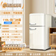 西泠歐式復古奶油風(fēng)一級能效大容量家用雙開(kāi)門(mén)冷藏冷凍小型電冰箱 暖酪白118L雙門(mén) I 上冷凍下冷藏