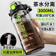 小廚鼠3000ml茶水分離水杯大號大容量水壺戶(hù)外便攜飲水杯水瓶男士泡茶ac 主同泡6斤黑綠3L直飲吸管茶漏 無(wú)規格