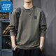 真維斯2025新款圓領(lǐng)內搭長(cháng)袖t恤男薄款休閑寬松男士刺繡打底衫體恤上衣 軍綠色 XL 推薦體重145-165斤
