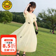 G.DUCKKIDS童裝女童連衣裙夏裝2024新款女大童長(zhǎng)裙雪紡裙子兒童公主裙夏季薄 淺黃色qcgeagg 170 (建議身高160cm 14-15歲)