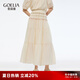 歌莉婭繡花半身裙女夏2025新款度假風(fēng)醋酸優(yōu)雅高腰長(zhǎng)裙1E5L2B190 07W米色 M