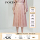 PORTS寶姿女裝夏季櫻粉色紗織半身裙長裙LL9S009KCP002 玫瑰霧粉 S (4)