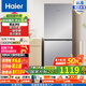海爾190/193升冰箱風(fēng)冷無霜兩門雙門節(jié)能低噪出租房屋宿舍小型家用電冰箱迷你小巧不占地以舊換新 BCD-193WGHC2E7WV(銀)