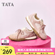他她（TATA）復(fù)古慢跑鞋女粉色運(yùn)動鞋女百搭休閑鞋女秋新WT901CM4 粉色 38