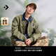 匡威（Converse）官方 春日外套男女美式復(fù)古飛行員夾克10024169 草綠色/10024169-A02 L