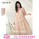 飛鳥(niǎo)和新酒設(shè)計(jì)感粉色連衣裙女寬松2025夏季新款飄逸大擺天絲裙 蓮粉色HCD02  S
