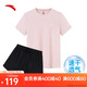 安踏速干套裝丨運動短袖短褲兩件套女夏季冰絲跑步吸濕透氣羽毛球服