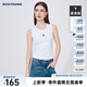 Navigare意大利小帆船圓領(lǐng)針織背心女夏季修身內(nèi)搭吊帶衫顯瘦百搭打底衫 科技白 M
