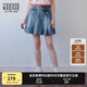 Teenie Weenie小熊女裝春裝休閑元氣少女牛仔百褶裙半身裙短裙 中藍色 S