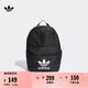 adidas adicolor簡約通勤運動雙肩背包書包男女阿迪達斯三葉草 黑色 NS