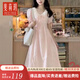 斐莉玥2025夏季新款日系小個(gè)子甜美風(fēng)粉色連衣裙多巴胺夏季法式顯瘦收腰 粉色長(zhǎng)裙 L