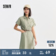 森馬（Semir）連衣裙女氣質(zhì)工裝裙子夏天女裝24夏純棉polo領(lǐng)短裙 土灰綠40901 M