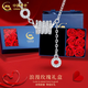 中國黃金（CHINA GOLD）足銀項鏈女小蠻腰吊墜輕奢清冷托帕石鎖骨鏈新年節生日禮物送女友 玫瑰禮盒+足銀小蠻腰托帕石項鏈