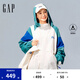 Gap男女裝2025春季新款防潑水印花logo撞色常規(guī)連帽外套722859 白色 L (175/96A) 亞洲尺碼