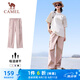 駱駝（CAMEL）速干工裝女褲戶外登山旅行休閑梭織長褲 J25BAYL6079 山茶粉 M