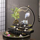 時(shí)鳥(niǎo)陶瓷流水擺件循環(huán)水魚(yú)缸增氧過(guò)濾器擺件室內噴泉瀑布家用造景配件 單層小號財福雙收【帶水泵】