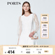 PORTS寶姿商場(chǎng)同款春夏新品女裝歐根紗拼接袖連衣裙 米白 M