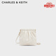 CHARLES&KEITH迷你菱格流浪包單肩斜挎雙肩包包女包生日禮物CK2-60782390 Cream奶白色 S