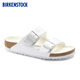 BIRKENSTOCK勃肯德國(guó)進(jìn)口男女款經(jīng)典舒適百搭軟木Arizona雙扣拖鞋 白色窄版1019046 39