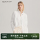 GANT甘特女士時(shí)尚休閑翻領(lǐng)亞麻透氣長袖襯衫|4322078 110白色 34