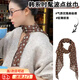 JIOESC波點絲巾夏季印花高級棕色百搭配飾系脖女新款發(fā)帶綁發(fā)長條圍巾 【棕色波點】絲巾145*13cm