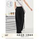 紫涵（ZIHAN）紫涵百搭直筒休閑褲夏季垂感寬松高腰闊腿褲時尚純色簡約 黑色 S