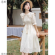 戀的連衣裙夏季2025新款法式長(zhǎng)裙學(xué)生少女小個(gè)子高中初中女生夏天裙子 杏色 均碼 (可備注碼數(shù))