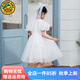 G.DUCK KIDS小黃鴨童裝女童連衣裙夏季薄款兒童裙子公主裙女寶寶禮服表演服 白色 110 建議100-110cm3-4歲