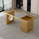 煌涵奢石茶臺底座大理石巖板茶桌支架不銹鋼辦公桌腿陽(yáng)臺泡茶桌腳支撐 金色長(cháng)120寬60高73cm-適合140*80 加厚碳素鋼材質(zhì)