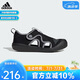 阿迪達(dá)斯（adidas）童鞋25春季新款男女大小童魔術(shù)貼包頭涼鞋 JP5747黑/灰