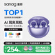 SANAG塞那S6SProAI藍(lán)牙耳機(jī)耳夾式 骨傳導(dǎo)概念無(wú)線開(kāi)放式 跑步運(yùn)動(dòng)耳機(jī)通話降噪掛耳適用于華為蘋(píng)果小米