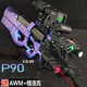 脘錸p90沖鋒槍手自一體玩具兒童男孩自動(dòng)電動(dòng)連發(fā)軟彈槍專(zhuān)用 手動(dòng)56CM黑色P90+標配 配2包彈+手搶+AWM+變色靶