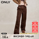 ONLY秋冬休閑潮酷高腰闊腿工裝褲休閑褲女|123414005 E09深塵灰色CHOCOLATE BROWN 165/68A/MR
