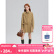 ELLE KIDS童裝 法式學(xué)院風(fēng)百褶連衣裙女童耐穿抗皺帶腰帶襯衫連衣裙 卡其色 165 (M)