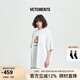 VETEMENTS陳赫同款 270g重磅塔羅純棉100%輕奢高端檔男女士短袖T恤寬松半袖 乳白 M