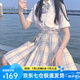 蘿美醬jk制服夏季全套女生短裙學(xué)院風(fēng)春秋JK裙百褶裙裙子半身裙套裝顯瘦 檸檬格裙+短袖襯衫+領(lǐng)結(jié) L 【建議105-115斤】